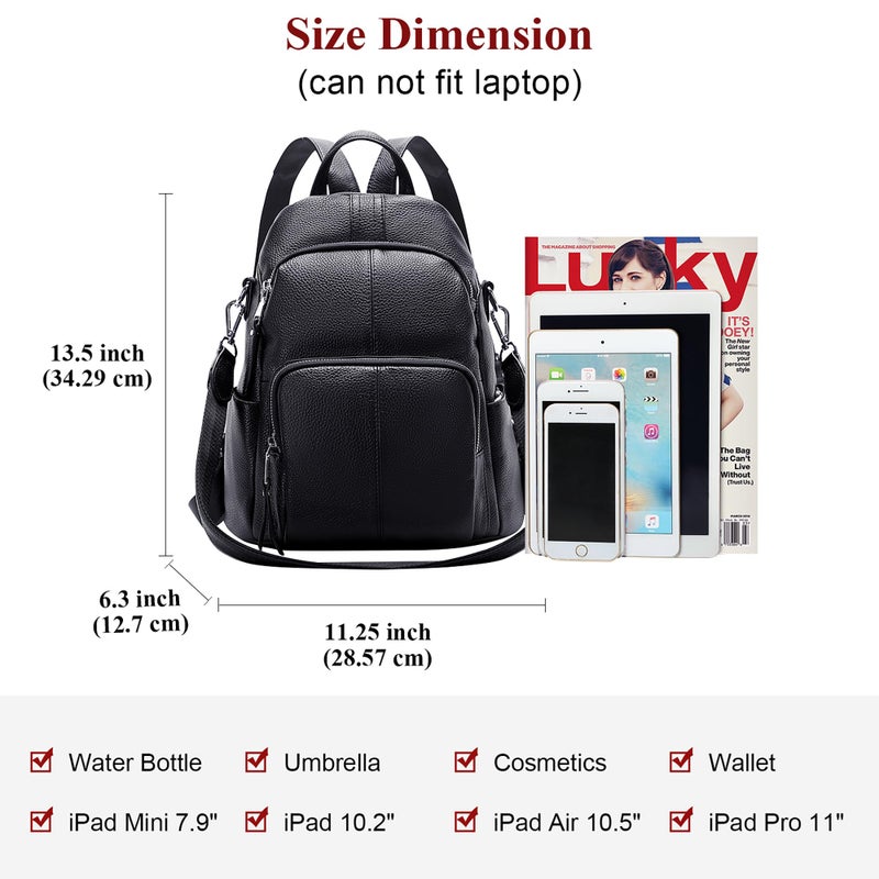 ALTOSY Soft Leather Backpack Purse For Women -theft Backpacks Versatile Shoulder BagÃ¯Â¼Ë†S81 BlackÃ¯Â¼â€° - Image 5